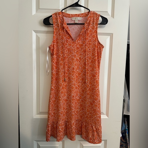Michael Kors Orange Floral Mini Dress - Picture 1 of 4